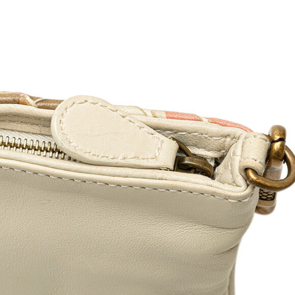 BOTTEGA VENETA Cream Leather Intrecciato Shoulder Bag - Picture 7 of 12